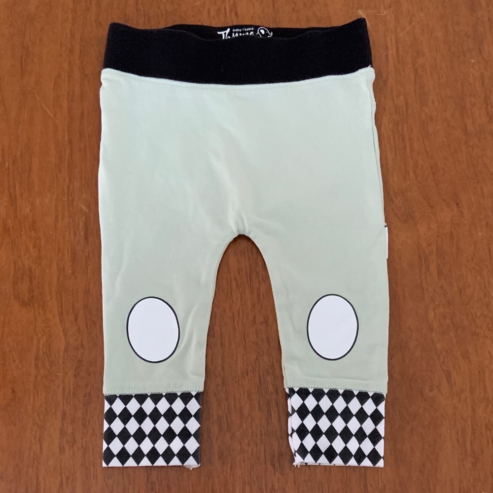 🍓3/$10 Thyme Baby Panda Print Kids Leggings - Green and Black